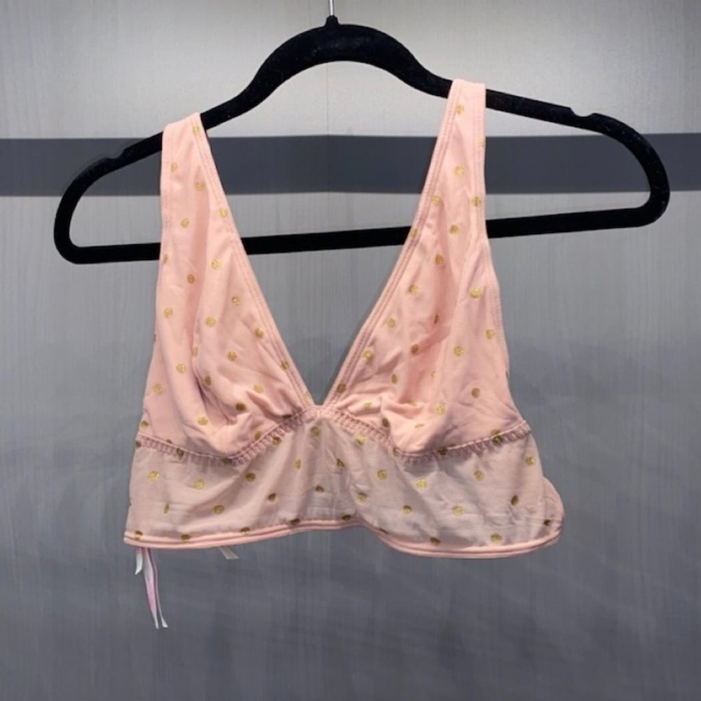 Pink Victoria's Secret polka dot bralette